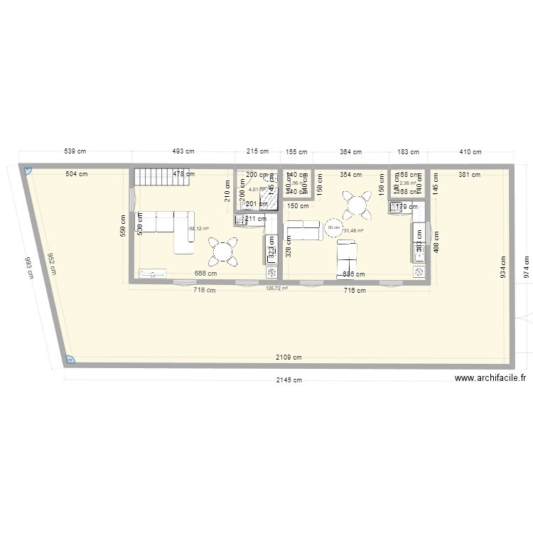 Plan Maison 2 Tessan variant orientation - 01. Plan de 22 pièces et 593 m2