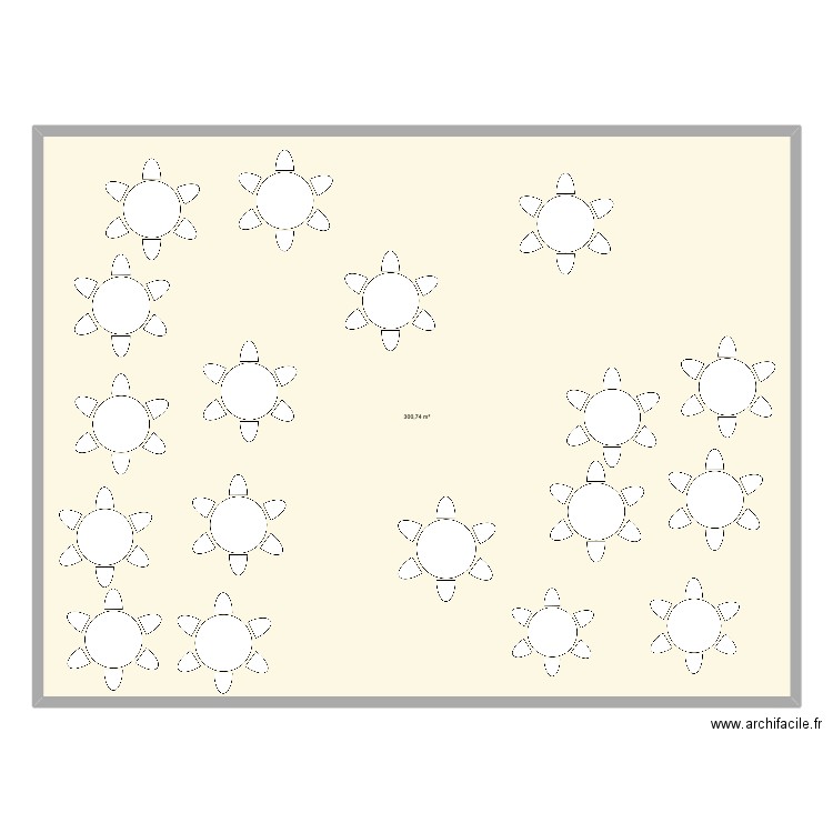 plan des tables. Plan de 1 pièce et 301 m2