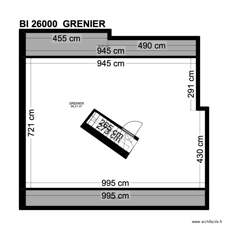 BI 26000. Plan de 4 pièces et 92 m2