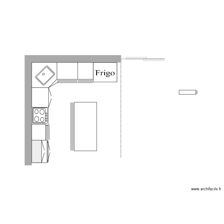 rénovation cuisine. Plan de 0 pièce et 0 m2