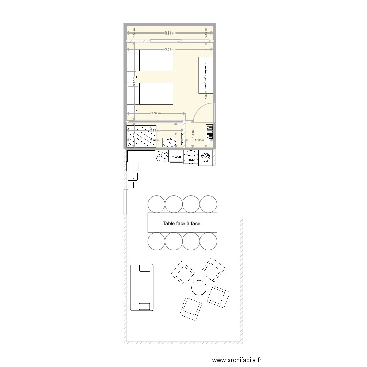 Combles chambre 1. Plan de 0 pièce et 0 m2