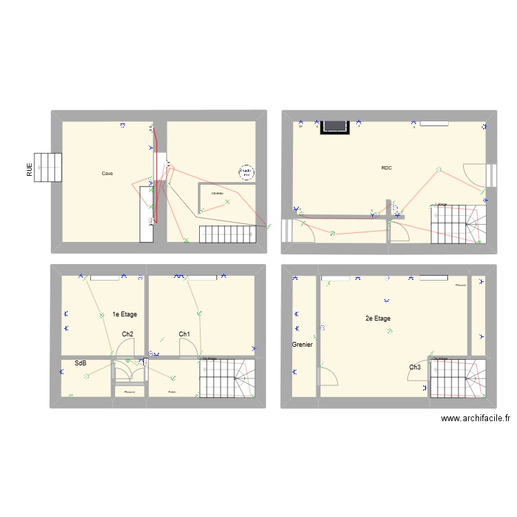 Amélie. Plan de 11 pièces et 141 m2