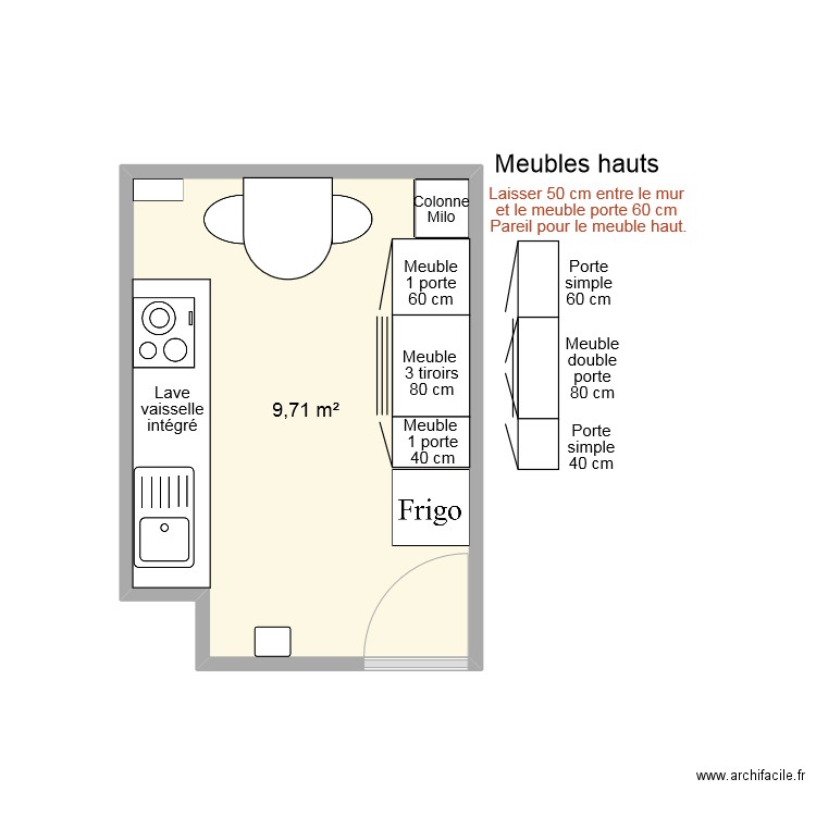 Cuisine. Plan de 0 pièce et 0 m2