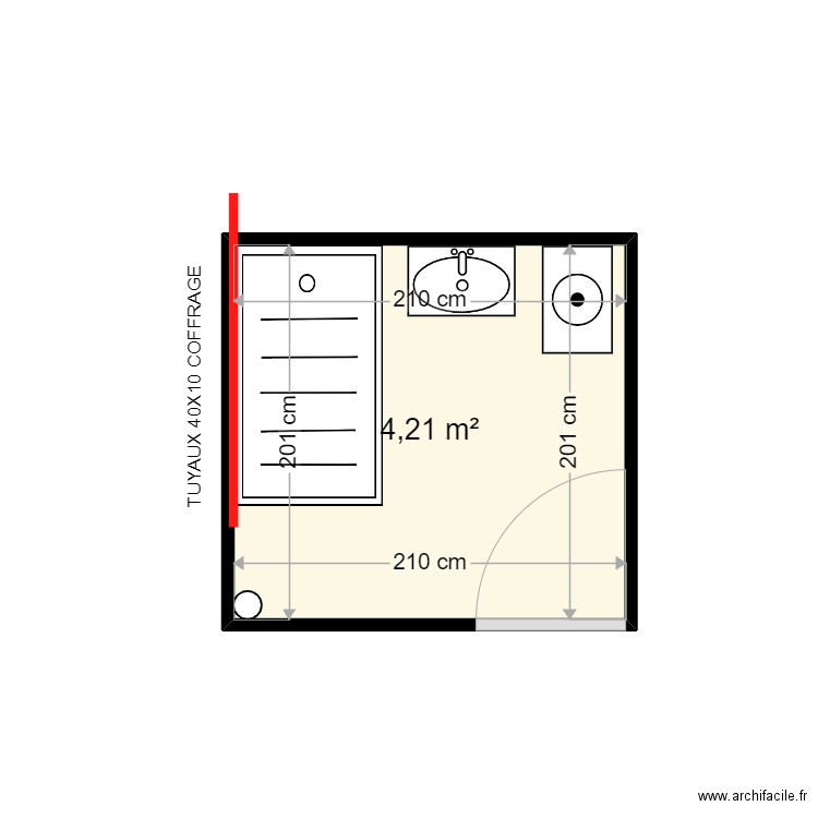 MELKI JULIE - Plan 1 pièce 4 m2 dessiné par harmo59000