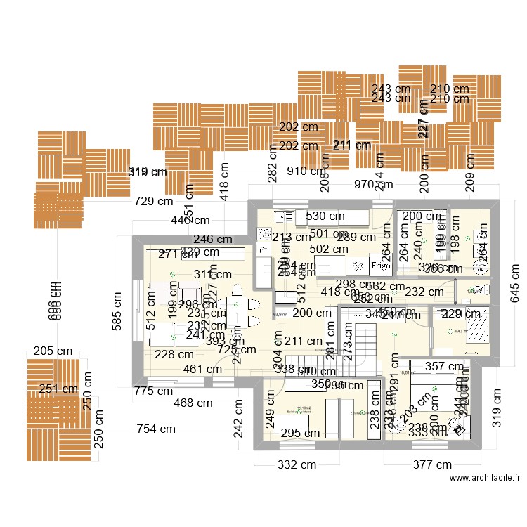 Kim 04 (1). Plan de 10 pièces et 144 m2