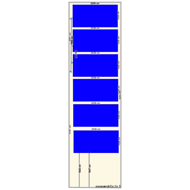 Entrepot Padel. Plan de 1 pièce et 1888 m2