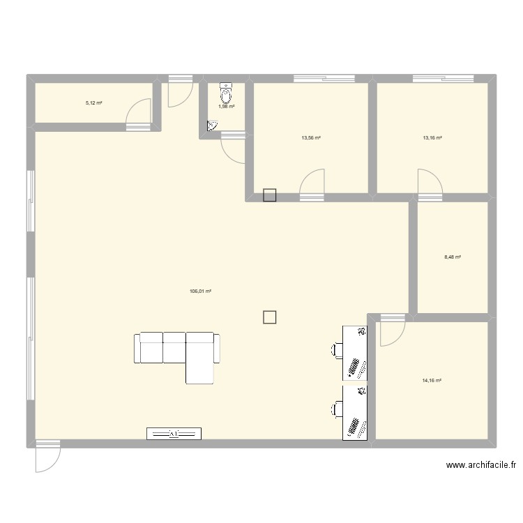 maison. Plan de 7 pièces et 162 m2