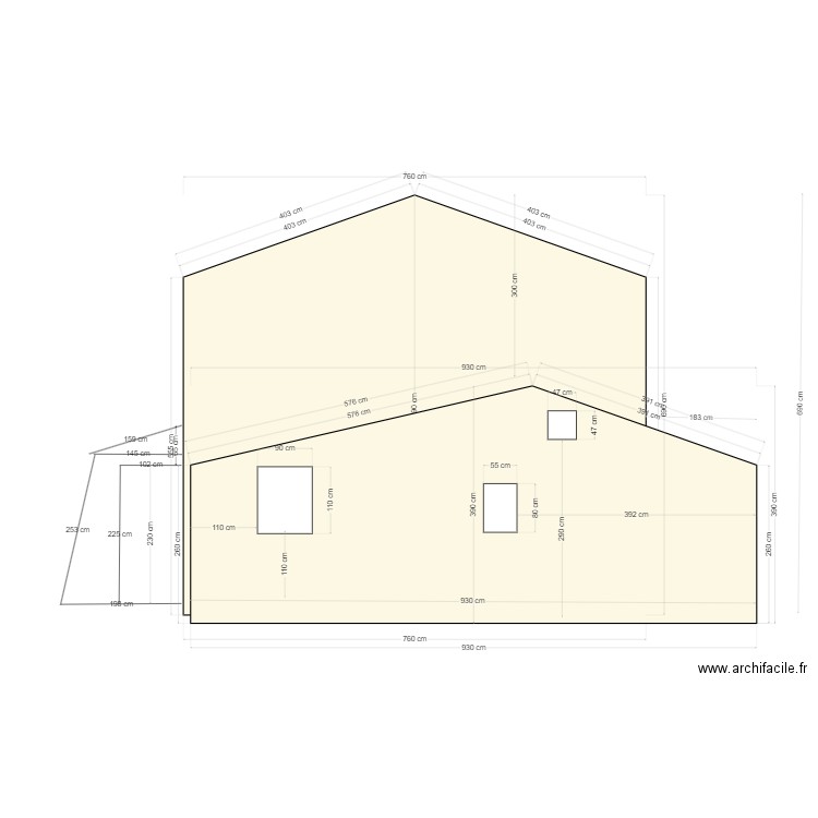 Coupe EST Projet 3. Plan de 0 pièce et 0 m2