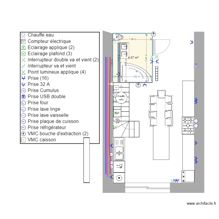 CUISINE 62 BORDE V2. Plan de 0 pièce et 0 m2