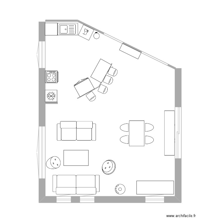 PLan séjour/cuisne 3. Plan de 0 pièce et 0 m2