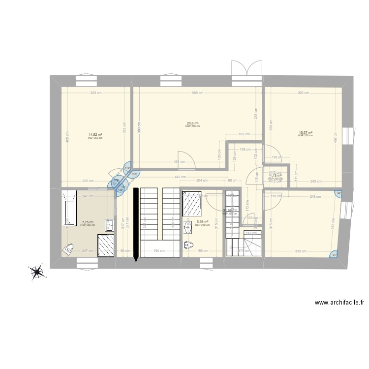 etg eygurande. Plan de 7 pièces et 98 m2