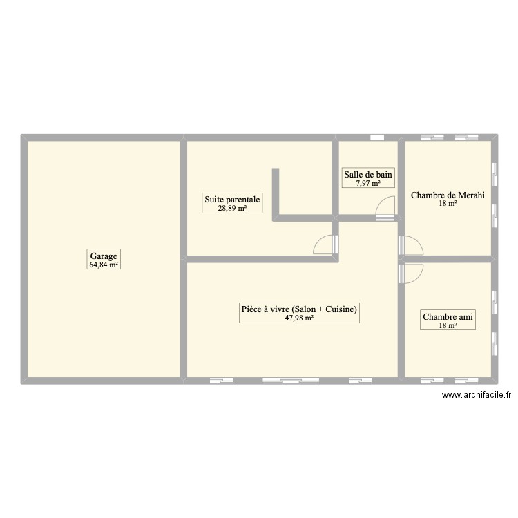 Maison RGI. Plan de 6 pièces et 186 m2