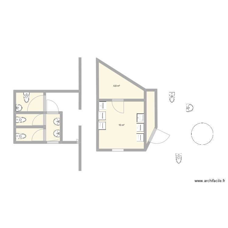 wc public janik. Plan de 7 pièces et 24 m2