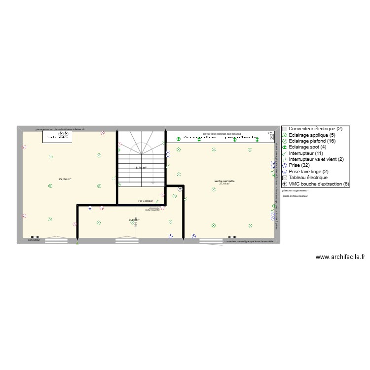 pontil 1er elec. Plan de 4 pièces et 68 m2