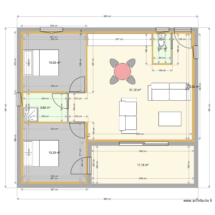 étage projet 2. Plan de 0 pièce et 0 m2