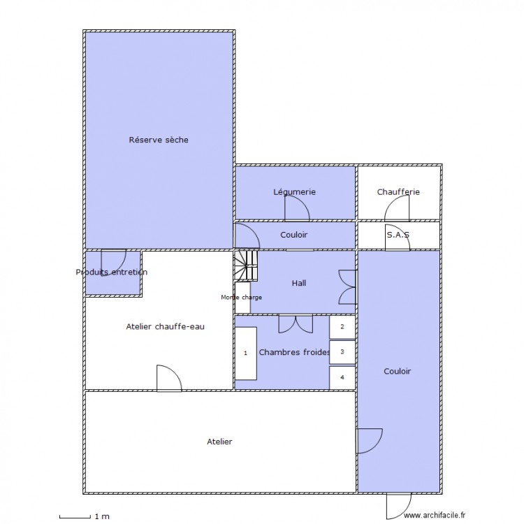 Cuisine étage inférieur. Plan de 0 pièce et 0 m2