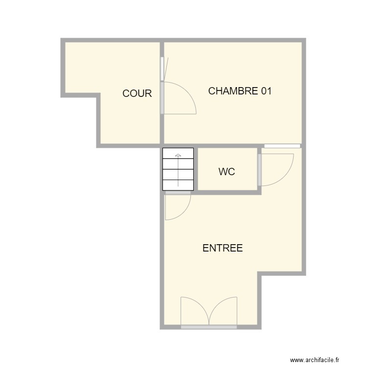 AIMARGUES RDC. Plan de 5 pièces et 27 m2