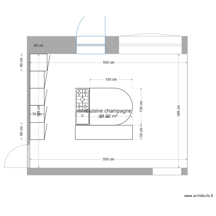 plan cuisine modèle A. Plan de 0 pièce et 0 m2