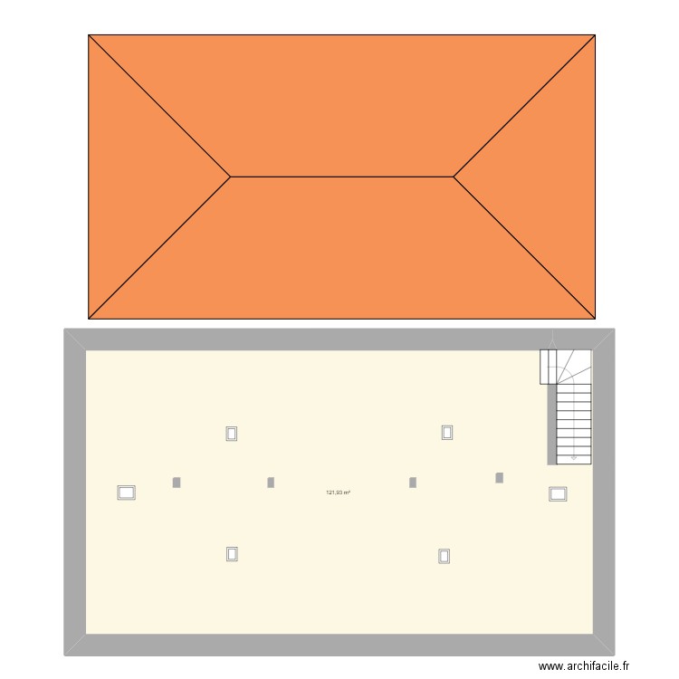 grenier. Plan de 0 pièce et 0 m2