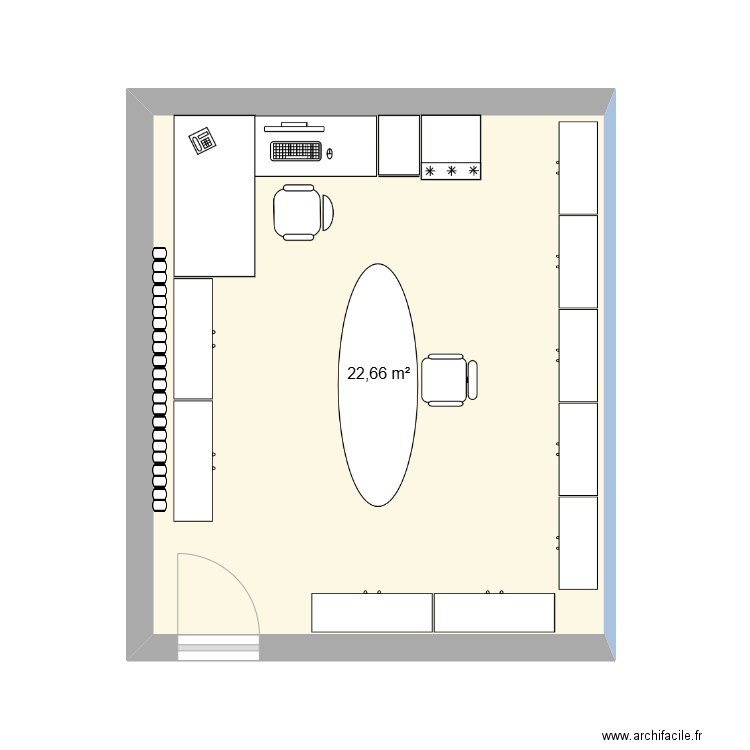 Gap. Plan de 1 pièce et 23 m2