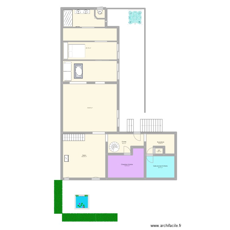 Maison 3. Plan de 9 pièces et 151 m2