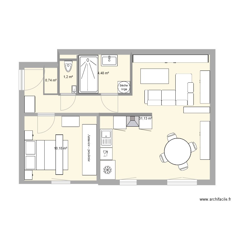 Appart Lau model 1. Plan de 0 pièce et 0 m2