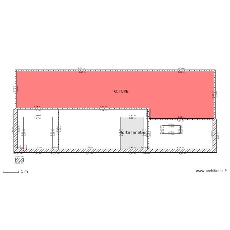 plan facade avec baie vitree. Plan de 0 pièce et 0 m2