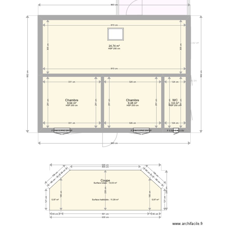 Jacquet. Plan de 10 pièces et 116 m2