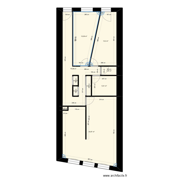 BOSSO EXISTANT 2EME ETAGE. Plan de 10 pièces et 85 m2