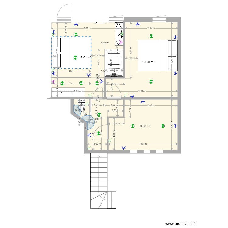 PREMIER ETAGE V1. Plan de 0 pièce et 0 m2