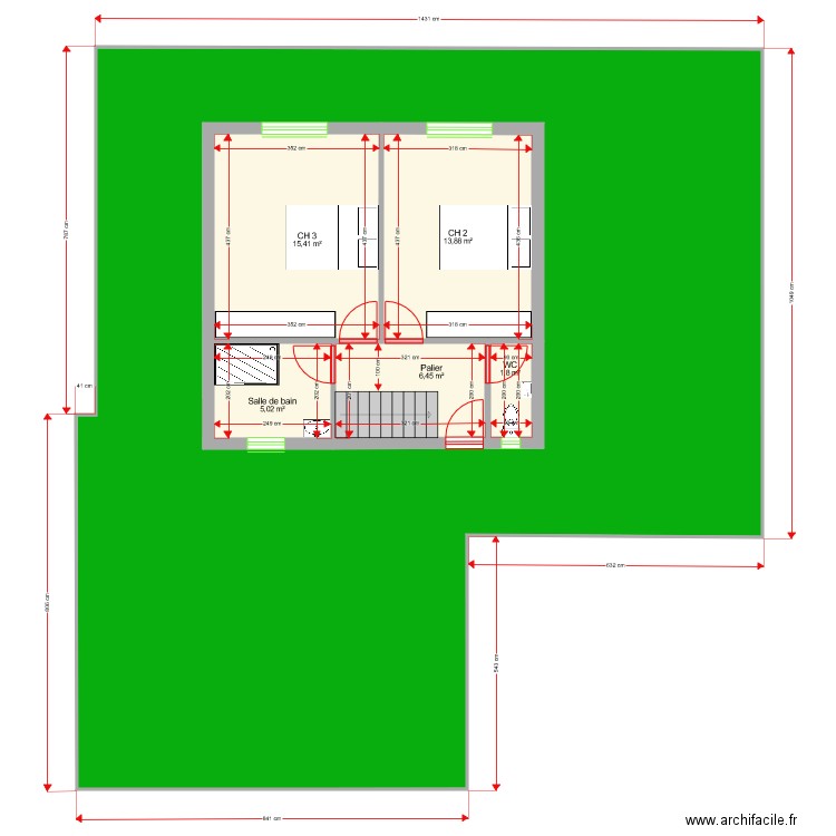 Plan Etage 122 m2 . Plan de 0 pièce et 0 m2