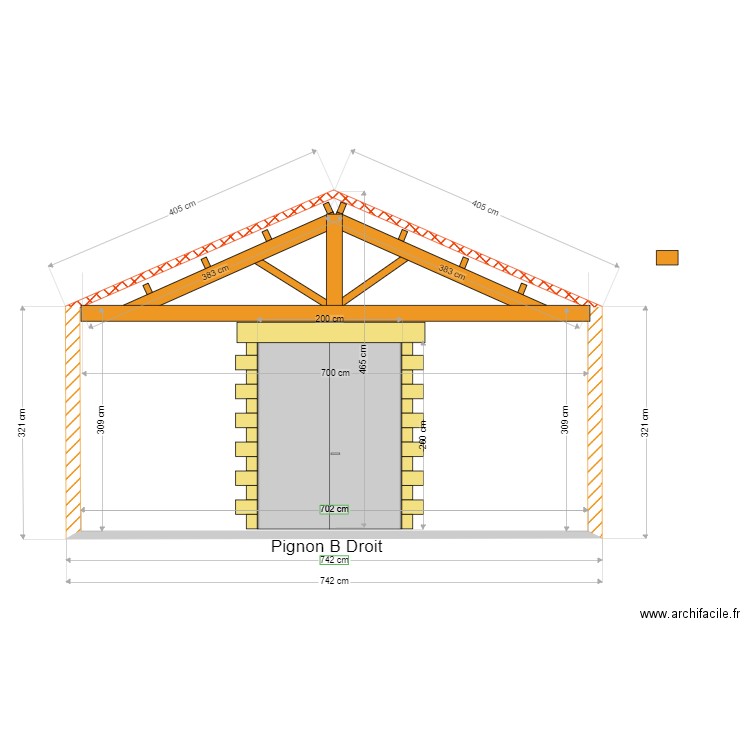 Pignon B droit coté dépeçage . Plan de 0 pièce et 0 m2