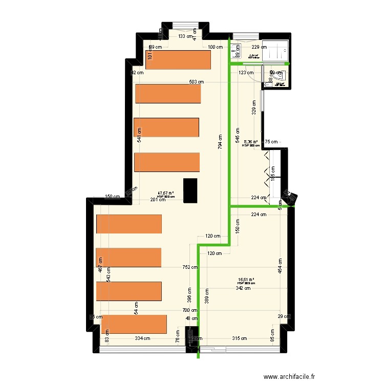 GOLDSKIN. Plan de 5 pièces et 75 m2