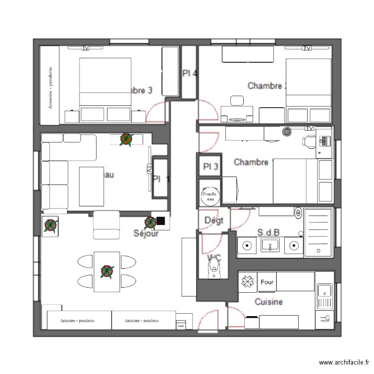 Appart 135 Danton B. Plan de 0 pièce et 0 m2