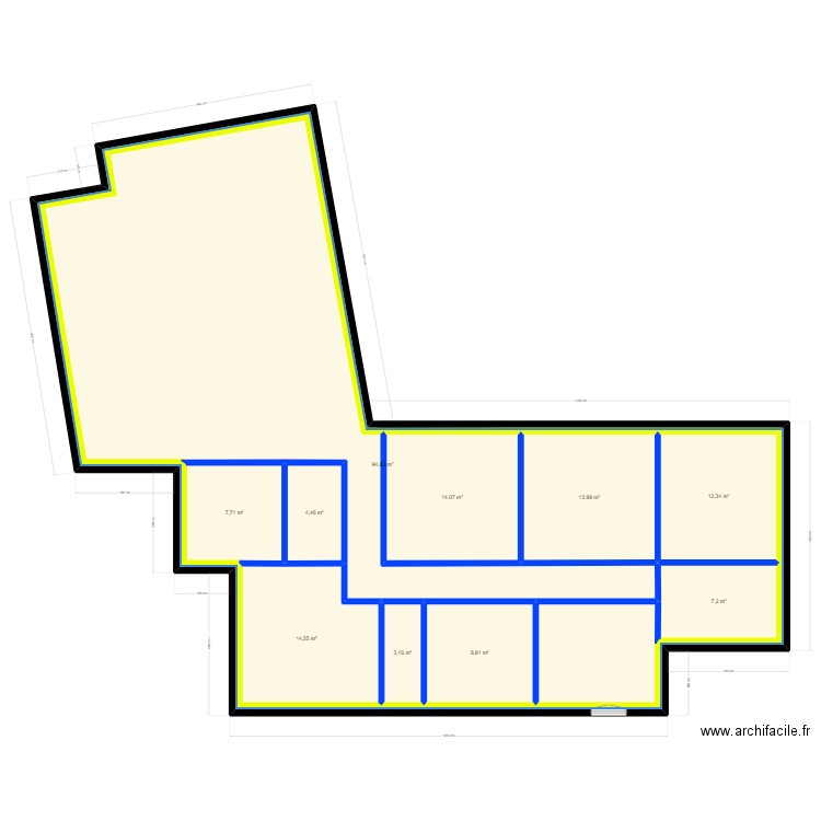 montjoire. Plan de 10 pièces et 283 m2