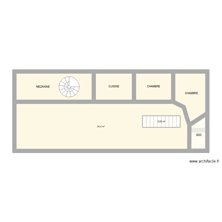 THUYAS. Plan de 14 pièces et 125 m2