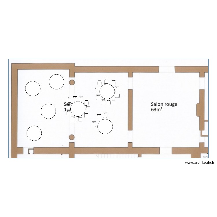 Salon bleu. Plan de 0 pièce et 0 m2