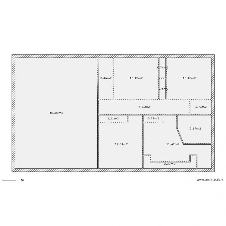 biscornu. Plan de 0 pièce et 0 m2