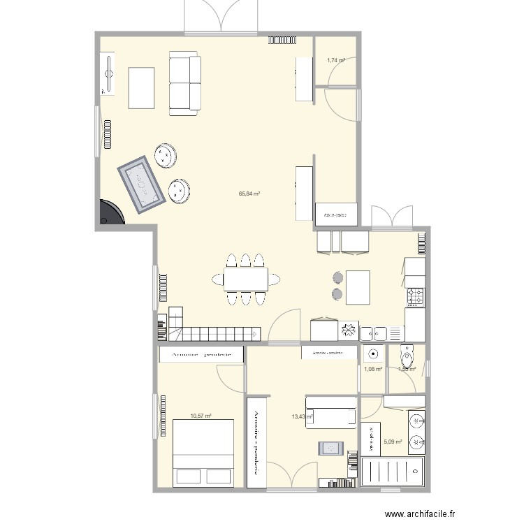 plan modifié. Plan de 0 pièce et 0 m2