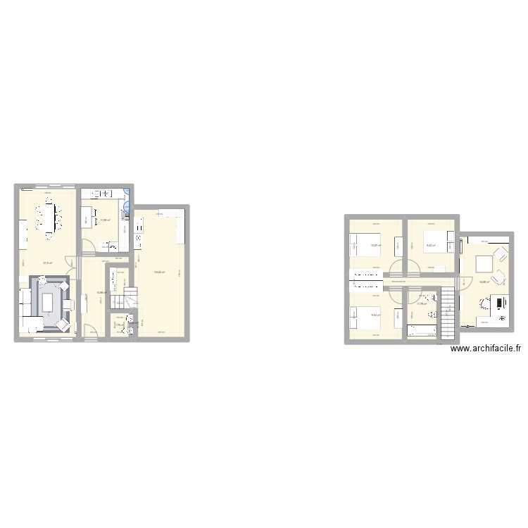 Maison Lanester. Plan de 11 pièces et 137 m2