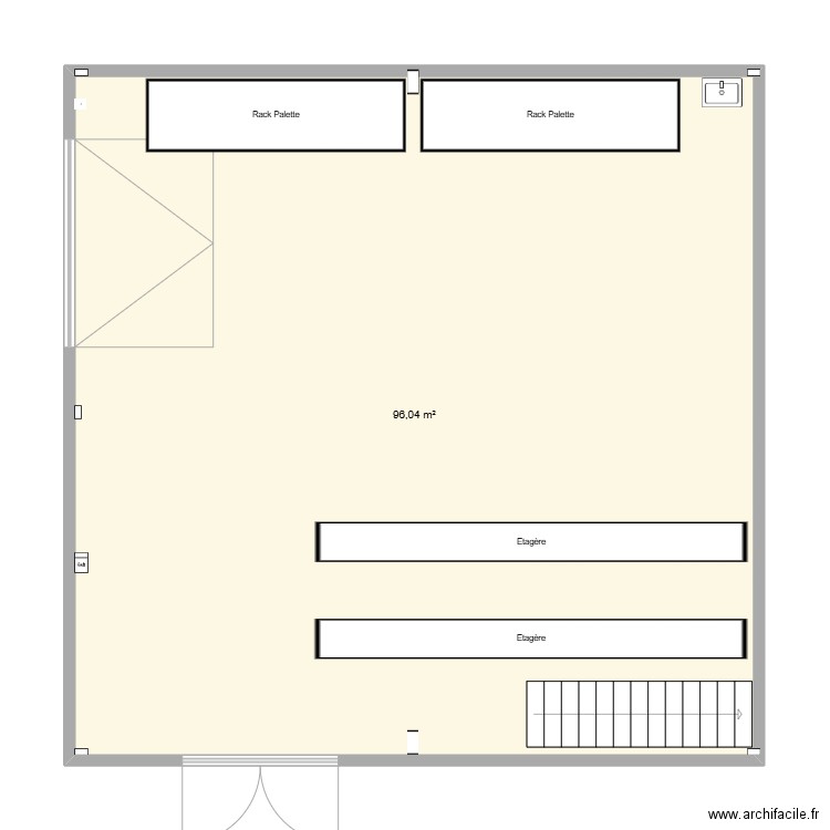 Atelier Canet. Plan de 1 pièce et 96 m2