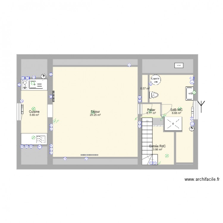 Electricité étage garage. Plan de 0 pièce et 0 m2