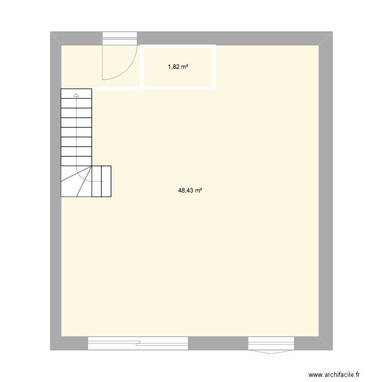 ENSUESE . Plan de 2 pièces et 52 m2