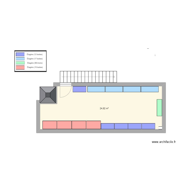 Mezzanine avant . Plan de 1 pièce et 25 m2