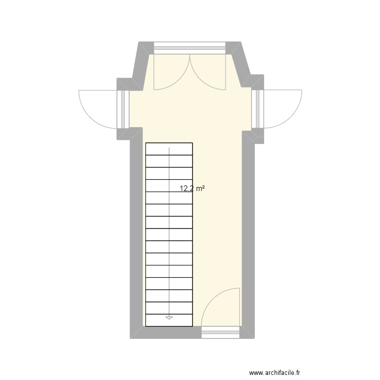 Entrée Escalier . Plan de 1 pièce et 12 m2