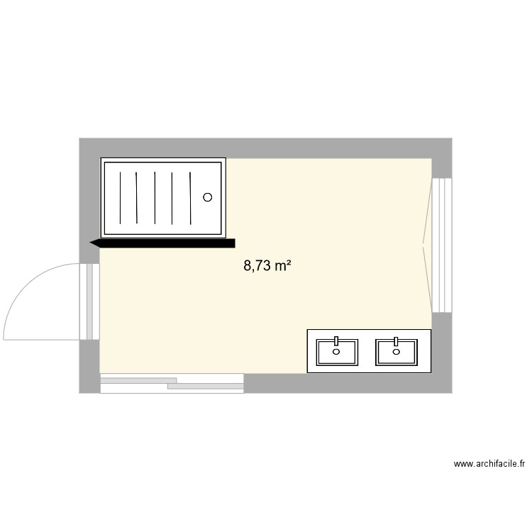 salle bain - Plan 1 pièce 9 m2 dessiné par piche81