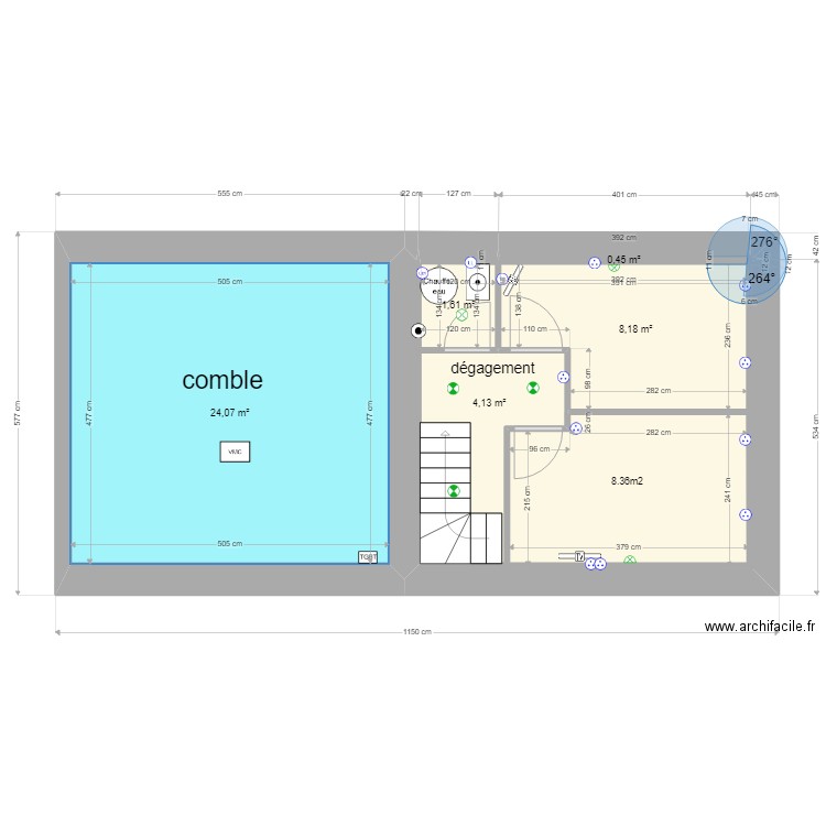 PLAN ETAGE APPARTEMENT OUVRARD. Plan de 0 pièce et 0 m2