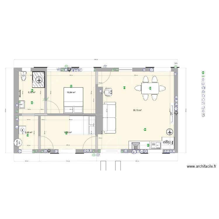 La  Foret projet au long terme 4. Plan de 5 pièces et 60 m2