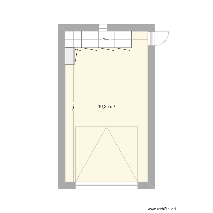 garage. Plan de 1 pièce et 16 m2