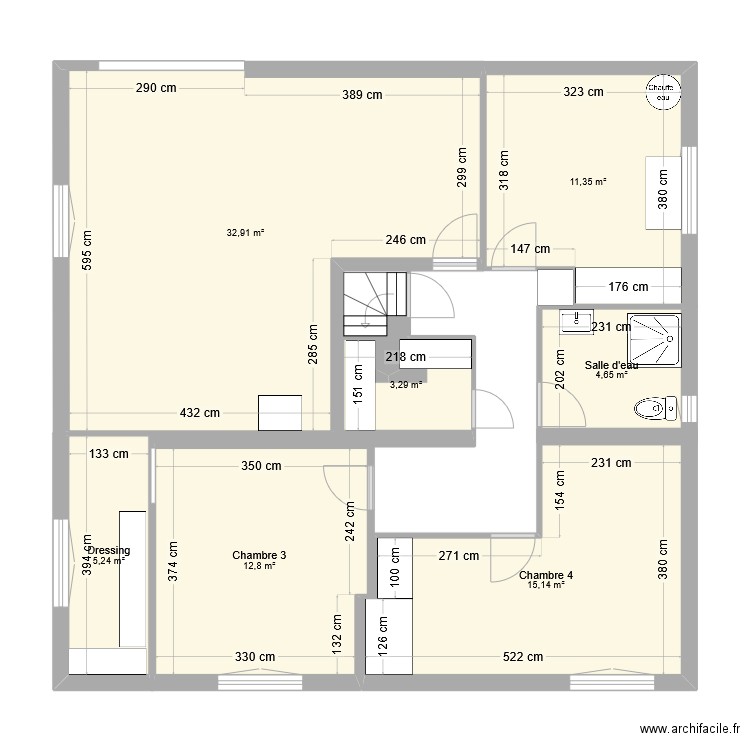 Belvédère RDC. Plan de 7 pièces et 85 m2